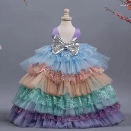Girl Dresses Toddler Baby Tulle Flower Dress Party Gown Kids Clothes Christmas Pography Props 1-14Y