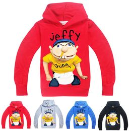 sml Jeffy printed kids Hoodies 614T Kids Boys Cartoon Print Hoodies Sweatshirts 115165cm Kids Designer Clothes Boys Whole FS5843253