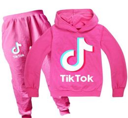 Youth Kids Fashion Tik Tok Pullover Hoodies Suit Boys and Girls Joggers Pants Sweatshirt Tracksuit Set51454555828333