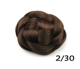 Wholelight brown braided bun hairpieces hair bun chignon hairbun synthetic hair scrunchies Colour 2304529673