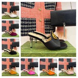2024 Spring and Summer New Brand High with Interlocking G Sandals Sheepskin Inner Heel Height 7CM Size 35-42 with Box