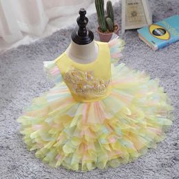 Girl's Dresses Kids Girls Dresses Kids Skirts 4 Color S-XL European and American Princess Color Layer Vestidos Dress 240315