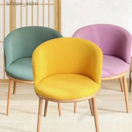 Chair Covers Minimalist Style Semi-circular Dining Chair Cover Casual Coffee Chair Dustproof Protect Cover Elastic One-piece Chair Seat Cover L240315