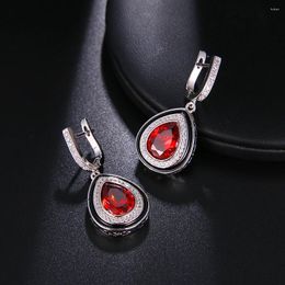Dangle Earrings Hermosa Mozambique Red Garnet Jewelry Drop Earring 36mm Pretty Women Gift
