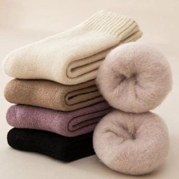 Women Socks Polyester Cotton Winter Warmer Thicken Sock Thermal Wool Seamless Cashmere Snow Medium Tube Keep Warm Tool