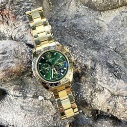 Watch Mens Non Mechanical High end Green Plate Water Ghost Tritium Gas Gold Beauty Monster Yu Wenle Electronic