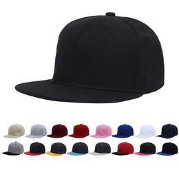 Classic Custom Logo Snapback Hat Cap Hip Hop Style Flat Bill Blank Solid Colour Adjustable Size255k