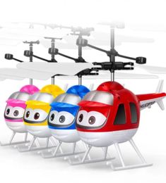 RC helicopter Drone kids toys Flying Ball Aircraft Led Flashing Light Up Toy Fighter Induction Electric sensor for Children2405654