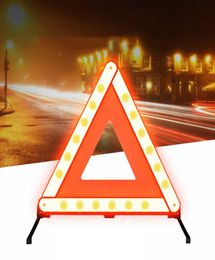 Foldable Car Accessories Car Triangle Reflective Strip Car Stop Sign Tripod Road Flasher Triangle Emergency Warning Sign1759531