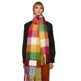 خريف الشتاء 2020NEW متعدد الألوان منقوشة وشاح للنساء في نفس أزياء قوس قزح شال