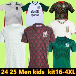 2024 2025 México camisa de futebol H. LOSANO CHICHARITO G DOS SANTOS 24 25 conjuntos de camisa de futebol masculino kit infantil uniforme mexicano