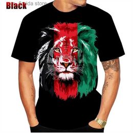 Men's T-Shirts Summer New Style Afghanistan Flag 3D Printing T-shirt Mens And Womens Clothing O Neck Short Slve Tops Strtwear T Shirt T Y240315