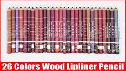 26 Colours Waterproof Lip Liner Pencil Lipliner Contour Matte Lipstick Pen Long Lasting Retro Red Eye Lip Pencil8045198