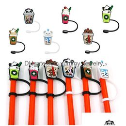 Drinking Sts 56 Colours Drink Coffee Milk Tea Beer Sile St Toppers Accessories Er Charms Reusable Splash Proof Dust Plug Decorative 8Mm Oteqn