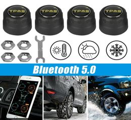 Car TPMS Bluetooth 50 Tyre Pressure Monitoring System 4 External Sensor App33243837730285