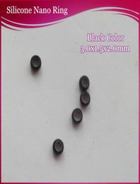 800000unitslotblack brownblonde Nano ring with silicone linesilicone nano Beadof smallest micro ring in the world for nano r8433277