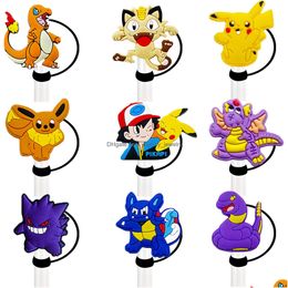 Drinking Sts Childhood Game Yellow Elf Dragon Friends Sile St Toppers Accessories Er Charms Reusable Splash Proof Dust Plug Decorative Otcep