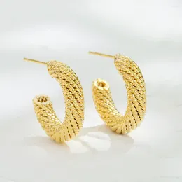 Dangle Earrings European And American Commuter Temperament Metal Woven C-shaped For Woman Fashion Jewellery Girls Simple Accessories