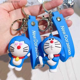 Keychains Lanyards Doraemon Cute Doll Pendant Anime Figures Tinker Bell Cat Robot Cat Kawaii Fashion Keychain Bag Keyring Pendant Birthday Gifts Y240316