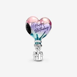 Happy Birthday Hot Air Balloon Charm Pandoras 925 Sterling Silver Set Women Designer Bracelet charms Necklace Pendant Girlfriend Gift with Original Box Top Quality