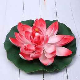 Decorative Flowers Artificial Floating Water Pads Pond Pool Ornaments For Patio Garden Aquarium Home Wedding Decoration Red