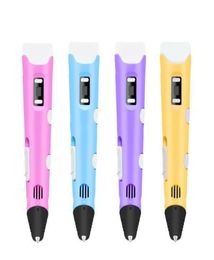 Present Adjustable 3d drawing pen diy 3d printer pen With LCD Screen 3d stereoscopic printing pen educational toys for gifted4749595