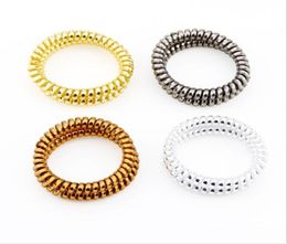 Metallic Elastic Spiral Shape Ponytail Hair Ties Plastic Spring Gum Hairband Rubber Band Hair Ring 3005876