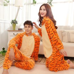 Sleepwear Tiger Onesies Unisex Men Kigurumi Animal Cartoon Jumpsuit Women's Pamas Set Adults Kids Winter Warm Sleepwear Anime Costumes