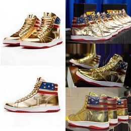 T Trump Schuhe Trumps Designer Sneaker The Never Surrender High Top Casual Basketballschuhe Designer Ts Gold Custom Männer Frauen Outdoor Trainer Sport Sneakers