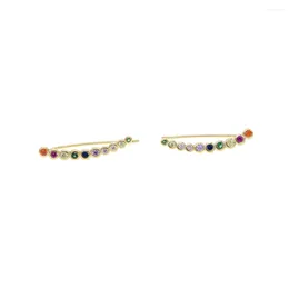 Stud Earrings 2024 Bling Zirconia Sparking Factory Promotion Long Ear Wire Climber 925 Silver Multicoloured Cz Women