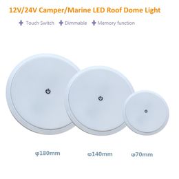 Topoch 4-Pack 12V RV Ceiling Light Surface Mount Ultra Thin Dome Lamp Cabin Puck Downlight 7/14/18CM 24V LED Panel for Camper Van Boat Trailer Roof Lighting Eye Caring