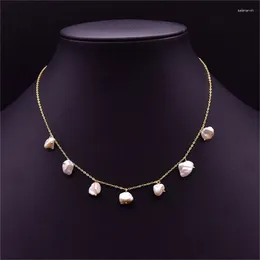 Choker Natural Freshwater Baroque Pearls Necklace Female Charm Pearl Pendant Wedding Party Birthday Gift For Women Girl