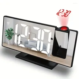 Table Lamps 3D Projection Alarm Clock Desk Lamp LED Mirror Multifunctional Smart Digital Night Light For Bedroom