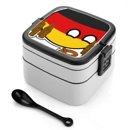 Dinnerware Germanyball Polandball Countryball W Beer And Pretzels Bento Box Portable Lunch Wheat Straw Storage Container