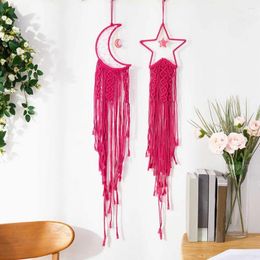 Decorative Figurines Dream Catcher Handmade Elegant Cotton Rope Nordic Hand-woven Star Moon Macrame Wall Hangings