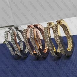 New designer swan stud earrings for women men diamond luxury necklace octagonal cut earrings fashionable and simple circular couple earring Jewellery gifts