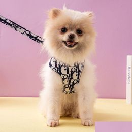 Dog Collars Leashes Fashionable Chest And Back Set Small Medium Sized Pet Strap Leash Supplies Drop Delivery Home Garden Otunk