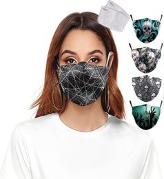 Skull Animal Lion Cartoon Print Face Masks Mouth Adult Reusable Washable Fabric Mask Protective PM 25 Dust Masks9753381