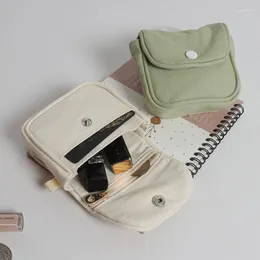 Storage Bags 1PC Portable Coin Purse Solid Color Mini Cash Wallet Lightweight Cotton Headphone Bag Women Key Pouch Travel Card Holder