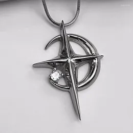 Pendant Necklaces 2024 Moon Star Necklace For Women Egirls Y2k Hip Hop Neck Jewellery Cool Clavicle Chain Korean Fashion Party Gift