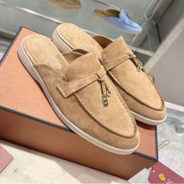 Loro Top Mule Piana Womens Slippers Flats LP Loafers real Suede Moccasin Size 35-42 luxury Designer Shoes Summer Slip-Ons Deep Ocra Babouche Charms Walk 4412ess