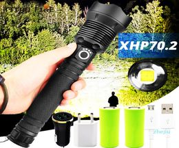 led flashlight 90000 lumens xhp702 most powerful flashlight 26650 usb torch xhp70 lantern hunting lamp hand light3664284