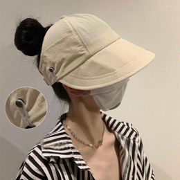 Wide Brim Hats Summer Sun Hat Outdoor Adjustable Visor Cap Fisherman Women Beach Foldable Hiking Top