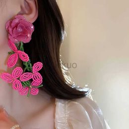 Dangle Chandelier Exaggerated Bohemia Style Acrylic Beaded Pendant Accessories for Women Exquisite Jewellery Romantic Flower Earring Charm Jewellery 24316