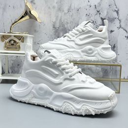 Wedding Fashion Shoes Designers Dress Party White Breathable Sport Casual Sneakers Round Toe Thick Bottom Outdoor Leisure Walking Loafers W62 479