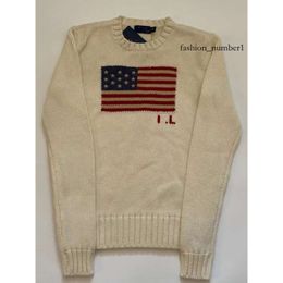 Polos Knitted Sweaters Men's Ladies Sweaters 2023 Us American Knitted - Flag High-end Luxury Comfortable Cotton Pullover 100% Yarn Rl Bear Women 3ga8 765