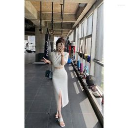 Two Piece Dress Lnsozkdg Spring Summer White 2 Pieces Set Women Lady Temperament Formal Short Outfitting Fit Blazer High Waist Skirt Suits