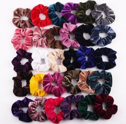 2020 hair accessories for women Velvet Hair Scrunchies Tie designer headband Ponytail Holder bands velour Hair loop Pleuche Headwe9384498