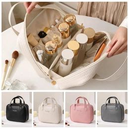 Cosmetic Bags Letter PU Leather Bag Multifunction Waterproof Square Makeup Pouch Carry-on Tote Large Capacity