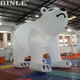 8mL (26ft) with blower inflatable polar bear cartoon model giant white bears large animal balloon for advertising